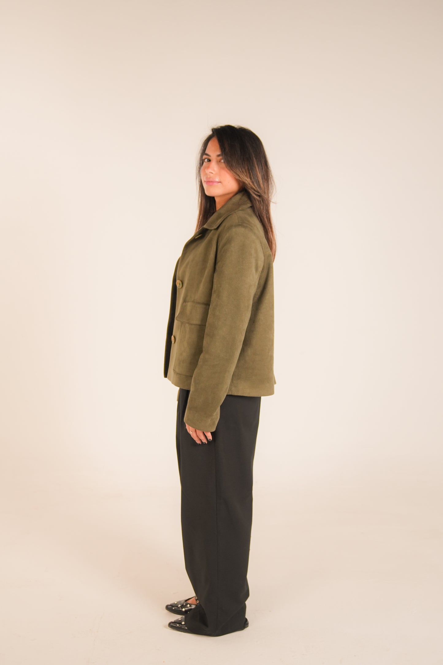 The Olive Suede Frame