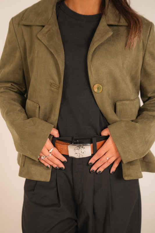 The Olive Suede Frame