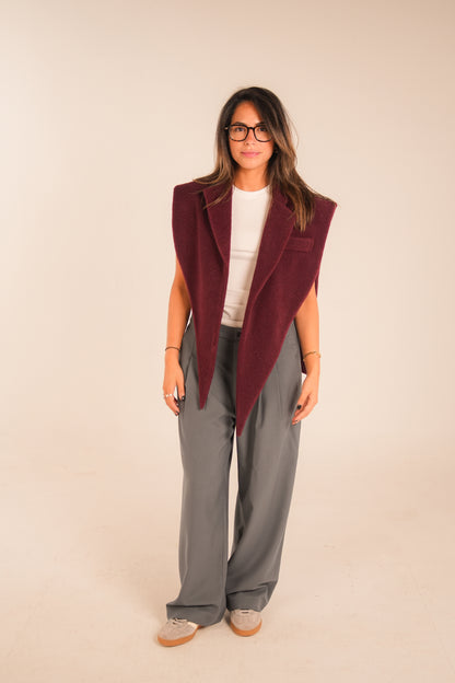 Burgundy Scarf Jacket