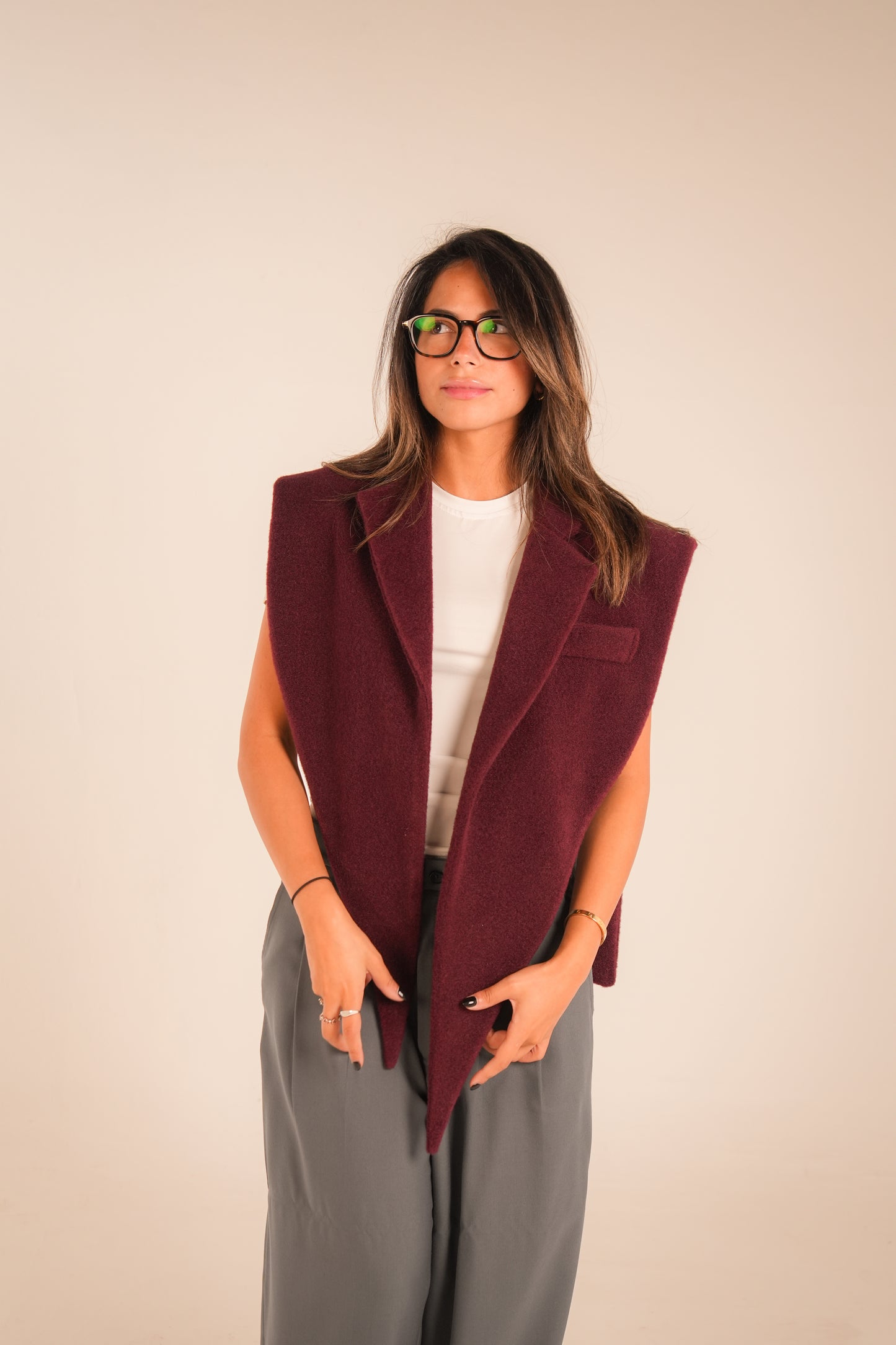 Burgundy Scarf Jacket