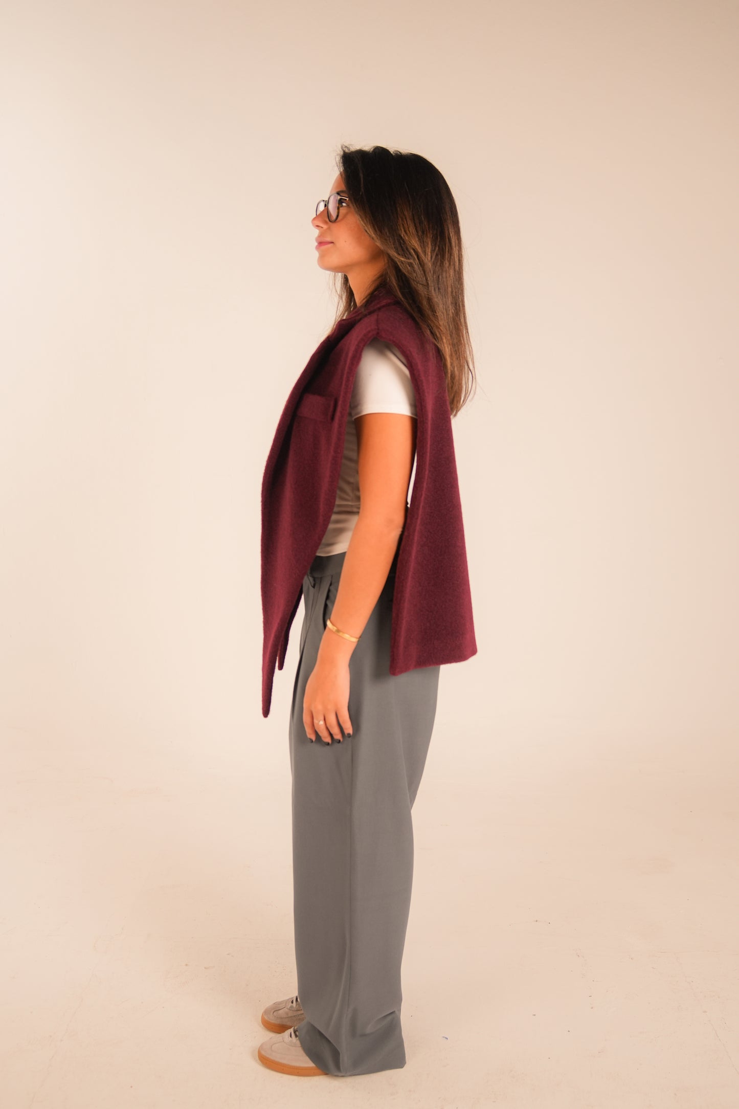Burgundy Scarf Jacket