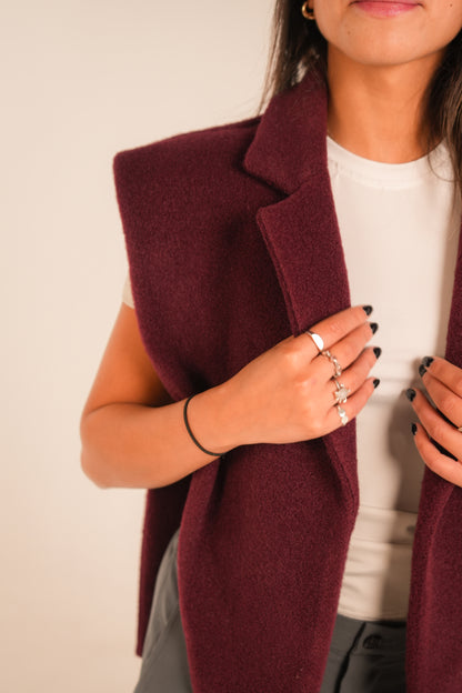 Burgundy Scarf Jacket