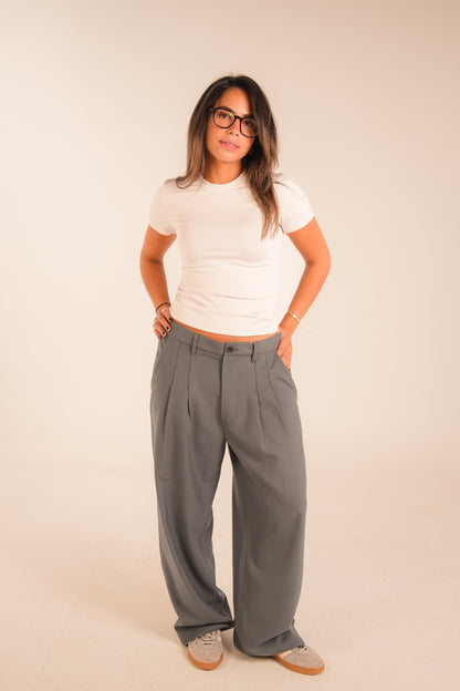 The Grey Air Pleat Trousers