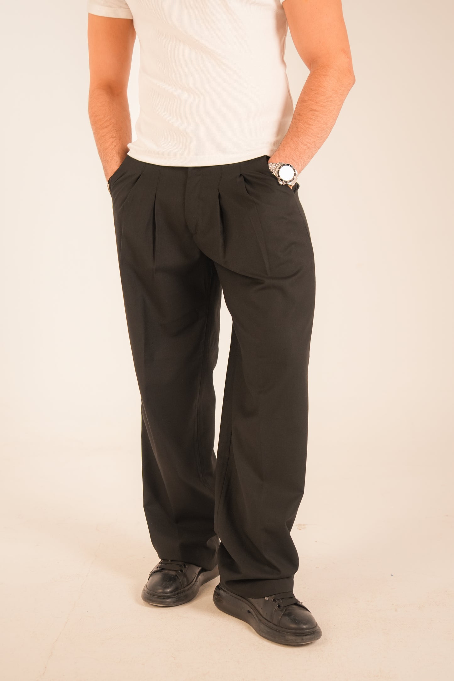 The Black Air Pleat Trousers