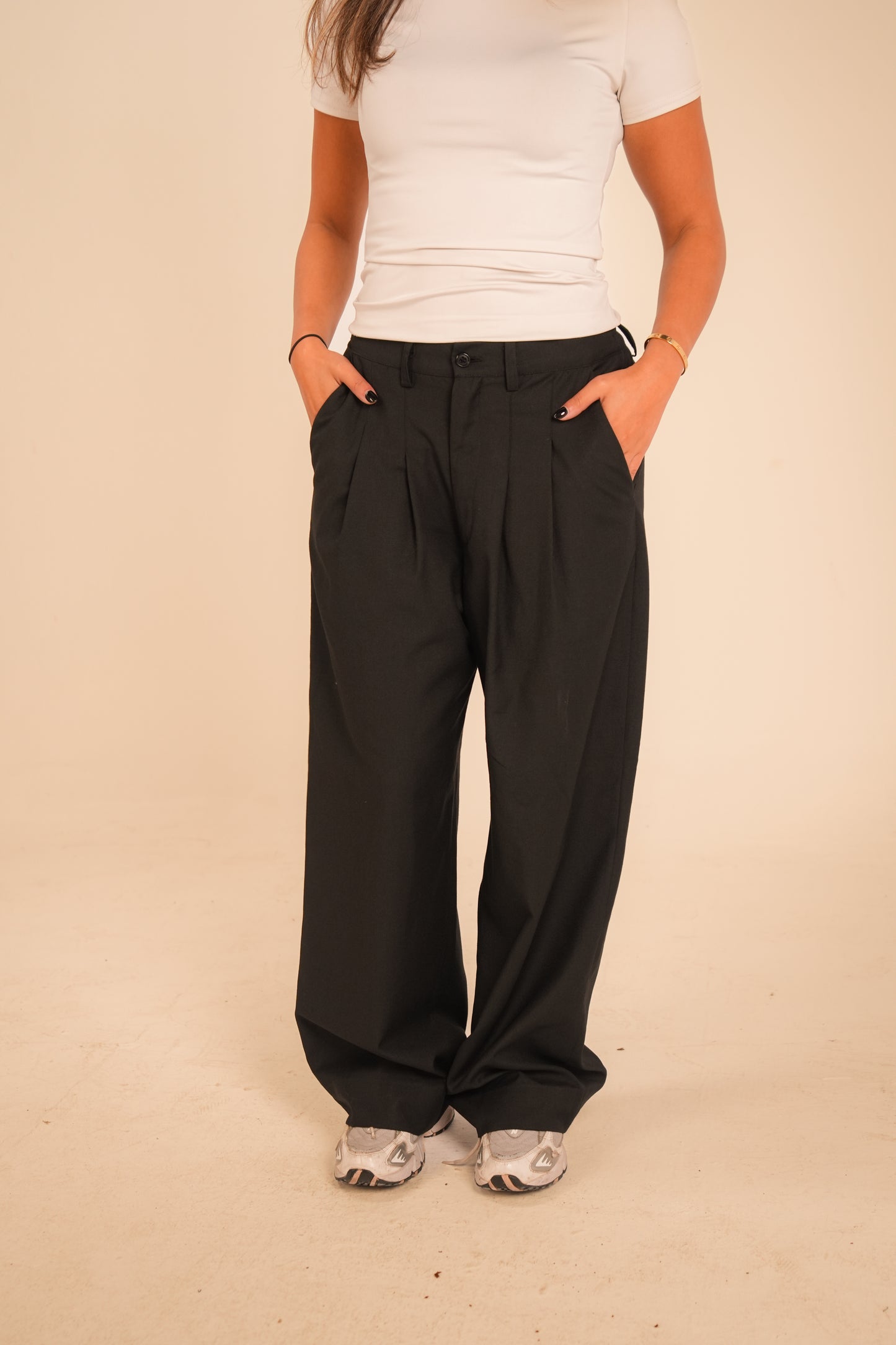 The Black Air Pleat Trousers