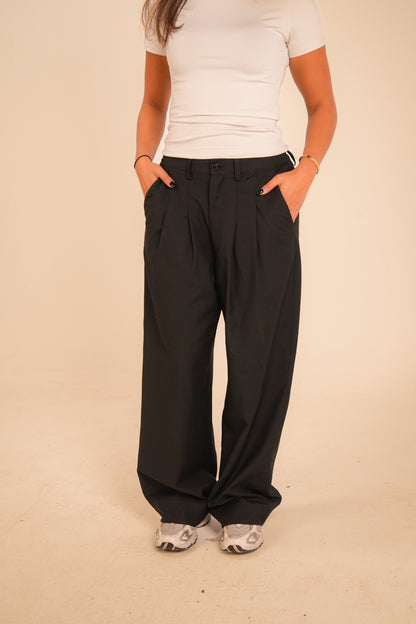 The Black Air Pleat Trousers