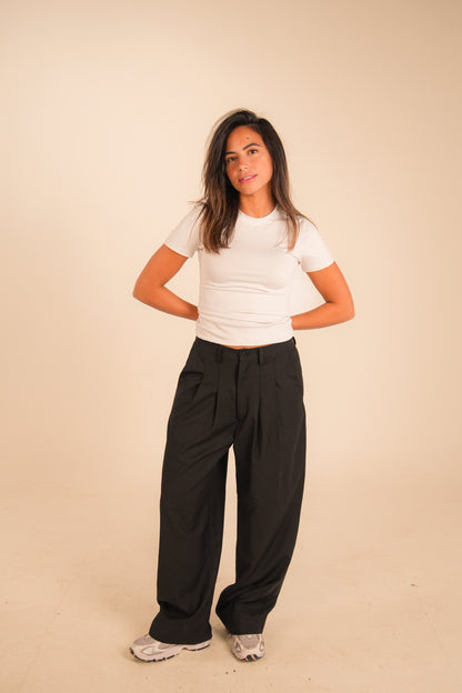 The Black Air Pleat Trousers