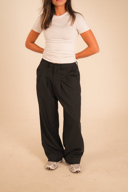 The Black Air Pleat Trousers