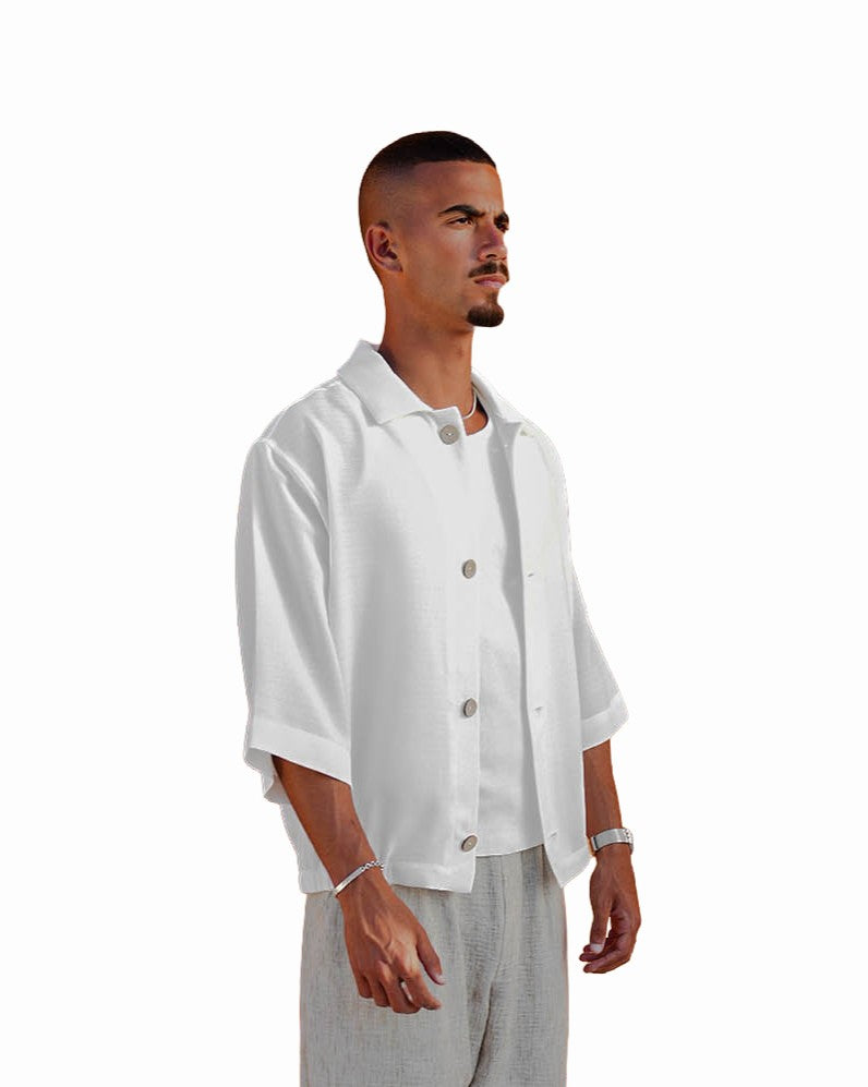 Loom White Overshirt