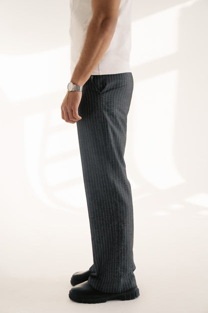 Grey Stripped Knot Trousers