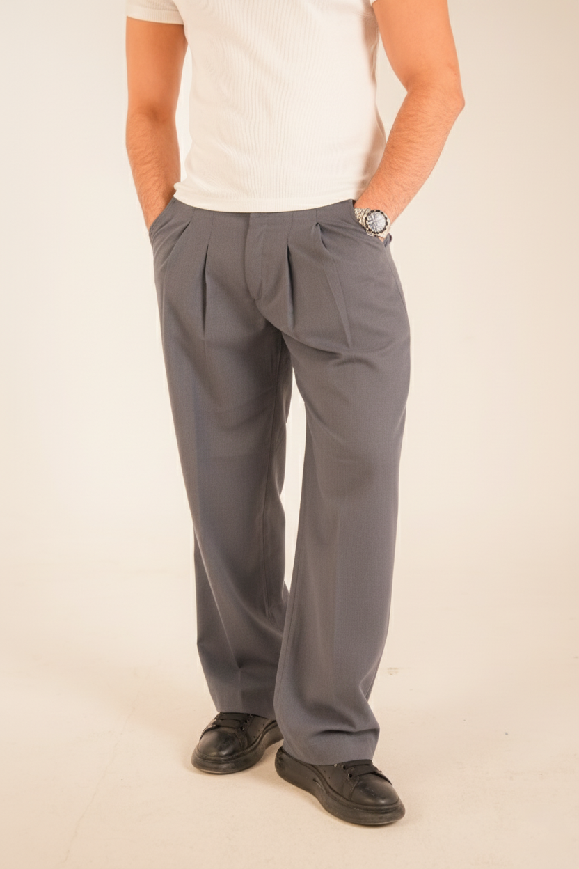 The Grey Air Pleat Trousers